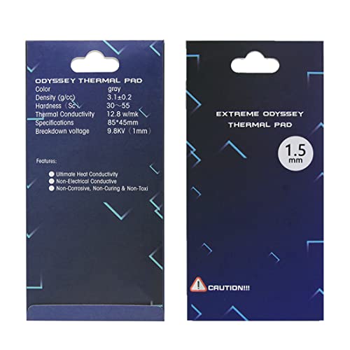 Thermalright Thermal Pad 12.8 W/mK, 85x45x1.5mm, Non Conductive Heat Resistance, Extreme Odyssey Silicone Thermal Pads for PC Laptop Heatsink/GPU/CPU/LED Cooler (1.5mm)
