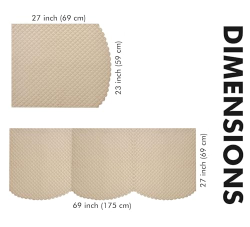 Image of Velvet Quality Raising Quilt Patterns Sofa Covers Set (Beige, 5 Seater)