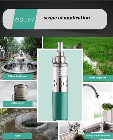 Image of FLOJOY Asian Pumps Dc 24V Screw Submersible Solar Water Pump 120-130 Feet Panel Or Battery Operated Openwel /Borewell,Farm,Agriculture,Irrigation & Garden Home Pipe Size 1Inch 250W 1000-1500Lph