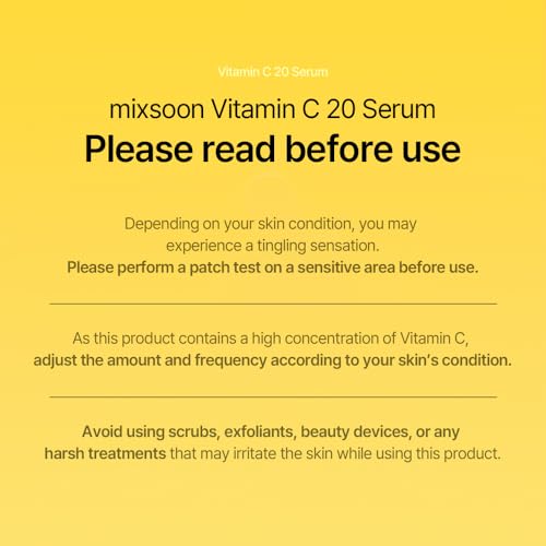 mixsoon Vitamin C 20 Serum 0.34 Fl. Oz. / 10ml Skin Radiance 20 Pure Vitamin C, Lightweight Non-Sticky Face Serum for Sensitive Skin iKorean Glass Skin Care - Image 6