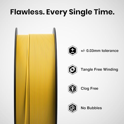Image of NUMAKERS PLA+ 3D Printer Filament, 1.75mm, Dimensional Accuracy + /- 0.03 mm, 1 kg Spool (2.2 lbs), Compatible with Most FDM Printers (Bahama Yellow)