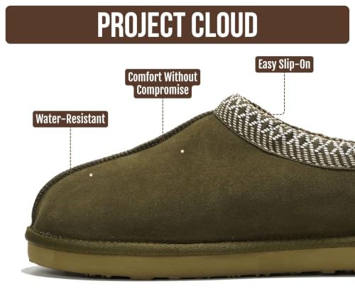 Image of Project Cloud Mens Slippers Genuine Leather Australian Shearling Slippers