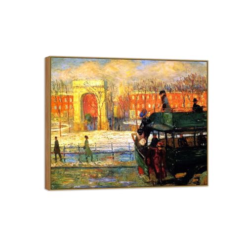 William Glackens Tableau Bus Décoration Murale Salon Cadre Bois 35x30cm