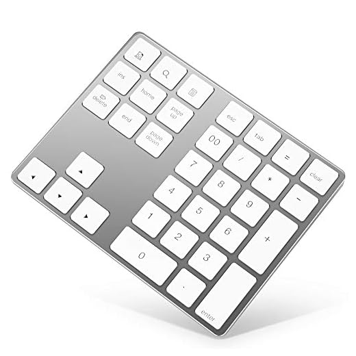 Bluetooth Numeric Keypad, Rechargeable Aluminum 34-Key Number Pad Slim External Numpad Keyboard Data Entry Compatible for MacBook, MacBook Air/Pro, iMac Windows Laptop Surface Pro etc