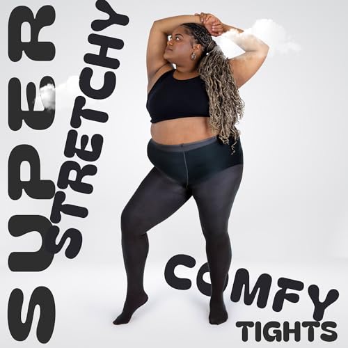 Image of Silky Toes Plus Size Tights for Women | 60D Soft Opaque Comfort Fit Pantyhose | Black or Colored 1-2 pairs | 1X-8X