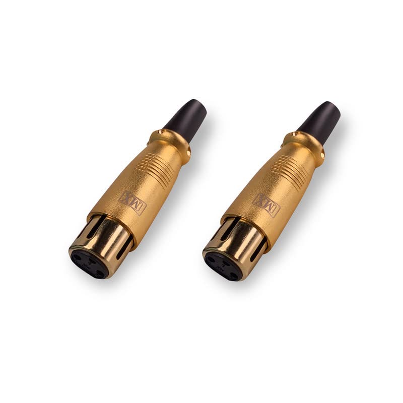 Image of MX 3 Pin XLR connector Microphone Connector pin Pure Copper Nickel Plated Pins1 for High Conductivity microphone cable connector PERENT (3 Pin, Pack of 2, Female Connector)