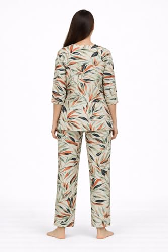 Image of Duchess Women's Viscose Cotton Rayon Printed Night Suit Top and Pajama Set