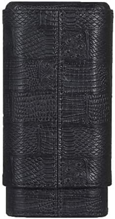 Coumo Humidor Zigarrenetui, 3er, Schwarz Gelb Design, Leder