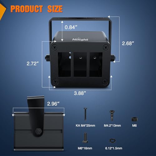 Image of Nilight 3 Gang Rocker Switch Box Detachable Housing 3 Holes Aluminum Panel