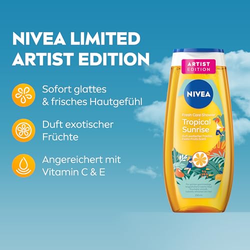 NIVEA Tropical Sunrise Artist Edition Duschgel, pH-hautneutrale Pflegedusche mit Vitamin C & E… – Ansicht 2