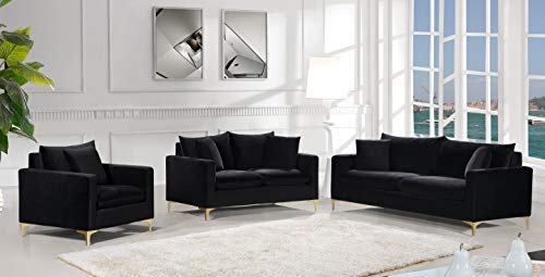Sillón Terciopelo Negro Plegable miniatura 4