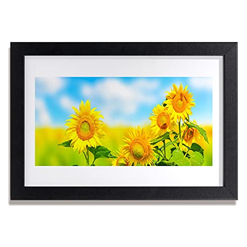 Cadre murale en MDF Tulup avec affiche de fleurs de tournesol nature 30x20 cm