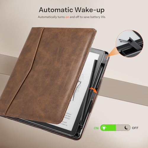 Image of CoBak Premium PU Leather Case for Kindle Scribe 10.2 inch, TouchPad D10, Boox Note Air 3, Folio Cover with Pen Holder, Auto Sleep /Wake, Card Slots & File Folders for Business, Not for Remarkable