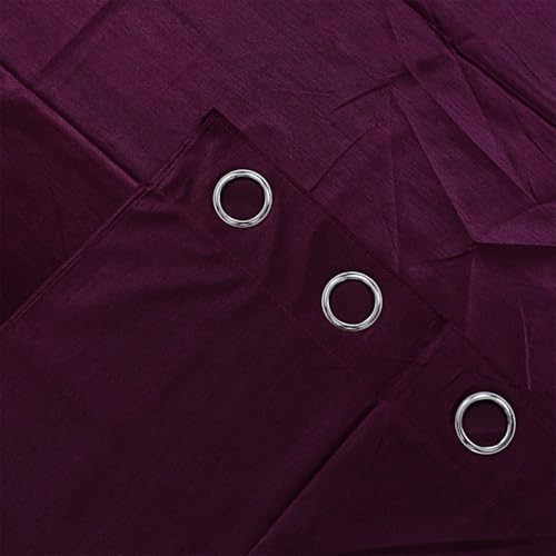 Image of 7 Feet Door Curtains Set of 2 - Semi Transparent Sheer Curtains for Living Room & Bedroom | Polyester Eyelet Curtain Panels | Modern Door & Window Curtain (Purple)