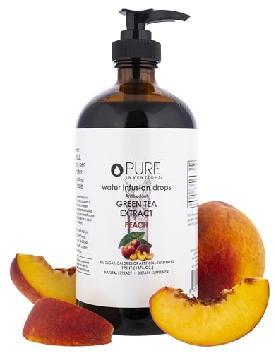 Image of Pure Inventions Water Enhancer Drops - Refreshing and Delicious - Antioxidants, Electrolytes - No Sugar, Calories, or Artificial Sweeteners - Green Tea Peach (500 Servings)