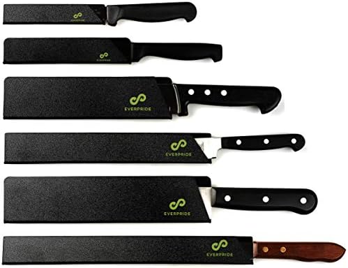 EVERPRIDE Chef Knife Sheath Set (6-Piece Set) Universal Blade Edge Cover Guards for Chef’s and Kitchen Knives – Durable, BPA-Free, Felt Lined, Sturdy ABS Plastic – Knives Not Included