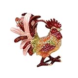 Xinsheinelry Exquisita caja de baratija en forma de gallo de aleación con detalle de y esmaltado, organizador de joyas, contenedor de almacenamiento, joyero decorativo multifuncional