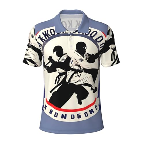 Polo Taekwondo homme respirant : t-shirt à manches courtes décontracté