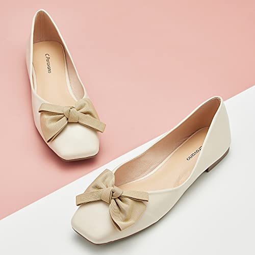 Image of C.Paravano Flats for Women | Ballet Flats | Square Toe | Dressy Casual Shoe