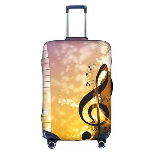 Housse de bagage notes de musique blanche en taille Large lavable