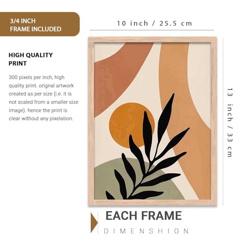 Image of Kalit Kala Decor Boho Art Home Decoration Paintings With Frame For Living Room Bed Room Hotel Wall Decor Digital Reprint Set of 3 (10X13 inch)