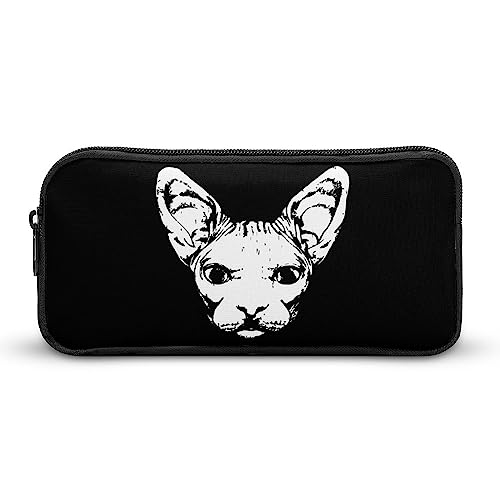 Sphynx - Astuccio per penne e matite ad alta capacità con motivo con muso di gatto per articoli di cancelleria cosmetici organizer per uomini e donne Stile: 22x12x5cm MHXYZHW