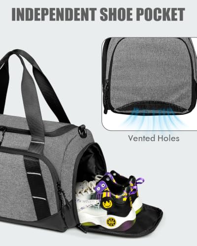 Image of Small Gym Bag for Men, Travel Duffle Bag with Shoe Compartment