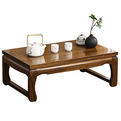 Table Basse Simple Bois Massif 60x40cm Table Tatami Marron - 2