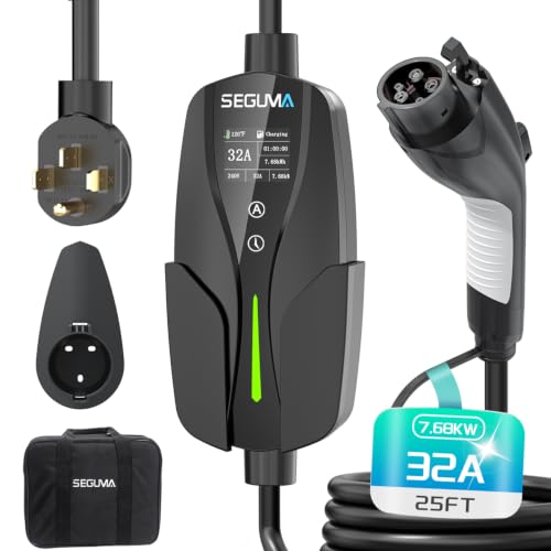 Level 2 Portable EV Charger (32A NEMA 14‑50) with 25ft Cable