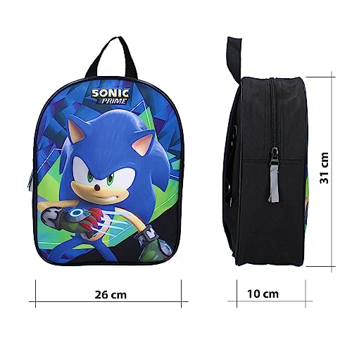 CERDÁ LIFE'S LITTLE MOMENTS Sac à dos pour enfants, crèche, école maternelle, loisirs | Sac à goûter avec dessins animés | Bretelles rembourrées | Différents personnages, Bleu foncé 3877, Mini, Sonic – vue 5