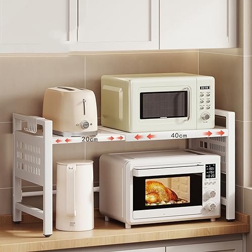 Support de four à micro-ondes réglable étagère robuste à 2 niveaux pour cuisine - 7