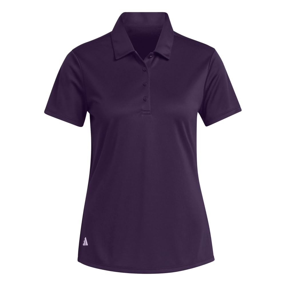 Adidas Women's Purple Solid Performance Short Sleeve Polo Shirt Golf Shirt, L