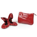 Sidekicks Womens Foldable Patent Leather Ballet Flats with Carrying Case