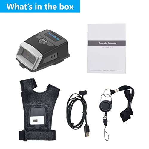 Posunitech Handschuh-Barcode-Scanner 2D GS02 tragbarer Scannerleser IP65-Touch-Scanning NFC 2D-QR-Code-Scanner zur Bestandsunterstützung Mehrsprachig für Lager, Fertigung, Versand