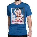 Camiseta de manga corta ecológica para hombre XS-XXXL de algodón orgánico Sexy Bikini Sakura Haruno Naruto Sweet Sexy Hot Kawaii Anime Otaku Nerd Geek, azul, XXL