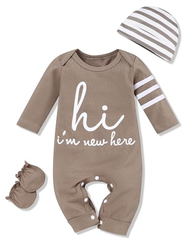 Image of RCPATERN Newborn Baby Boy Clothes Little Brother Romper Jumpsuits 3Pcs Clothing Set Cute Infant Outfit