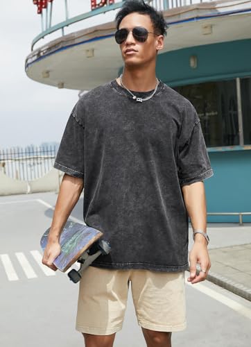 Oversized T Shirts for Men Vintage T Shirts Cotton Heavyweight Washed Loose Fit Short Sleeve Baggy Unisex Tee Tops4