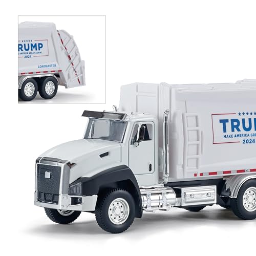 Yolscue President Donald Trump 2024 Truck Toys,Trump Garbage Truck Collectibles,2024 Election Souvenirs,MAGA 1:50 Scale Pull Back Metal Model Car Toys,Conservatives or Gag Gift for Liberals