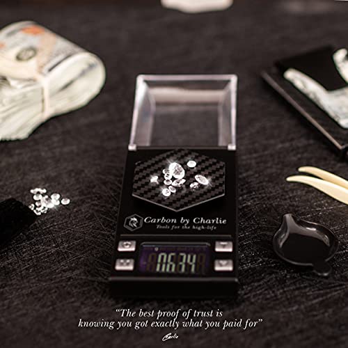 Báscula digital mini Carbon By Charlie plataforma fibra de carbono miniatura 2