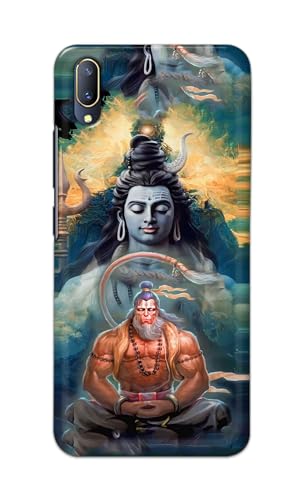 Image of Plastic Printfidaa Printed Hard Back Cover Case For Vivo V11 Pro Back Cover (Lord Shiva And Hanuma) -112, Multicolor