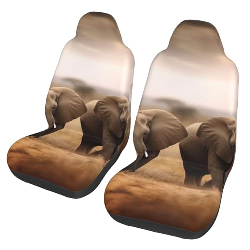 Housse de siège de voiture motif éléphant : lot de 2 protections de coussin universelles