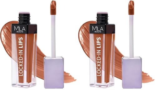 Image of Mila Beaute Locked In Lips Transfer Proof Liquid Lipstick | 12 Hrs Non Transfer | Highly Pigmented and Hydrating | Transfer Proof Formula with Hyaluronic Acid | Smooth Glide Application - (Toffee, 4.5 ml)