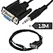 MTUERANC 3.5mm to RS232 Serial Adapter, 1/8 inch Male Plug to DB9 9 Pin Female Serial Converter Cable 1.8M/6Feet (3.5mm to DB9 Female)