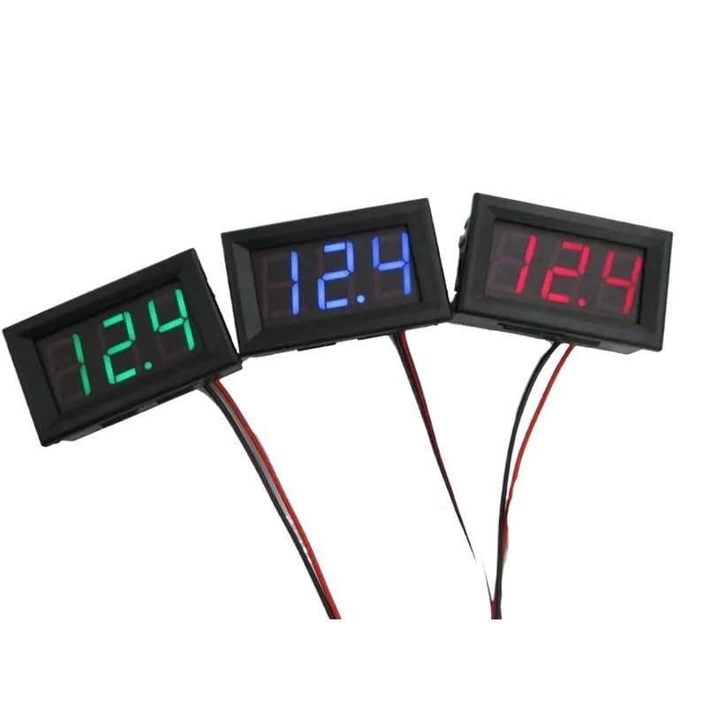 Nauwkeuriger Mini Digital Voltmeter Ammeter Digital Voltage Test Battery DC 4.5-30V 2 Wires for LED Display Gauge(Red)