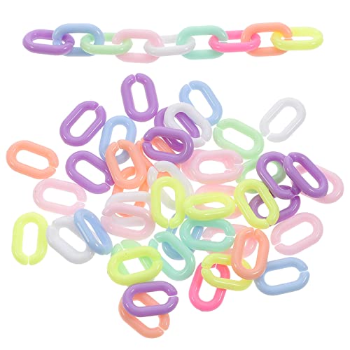 OSALADI 200pcs Acrylic Chain Links Opening Connectors for DIY Crafts Versatile Linking Rings for Keychains Jewelry Making and Creative Projects