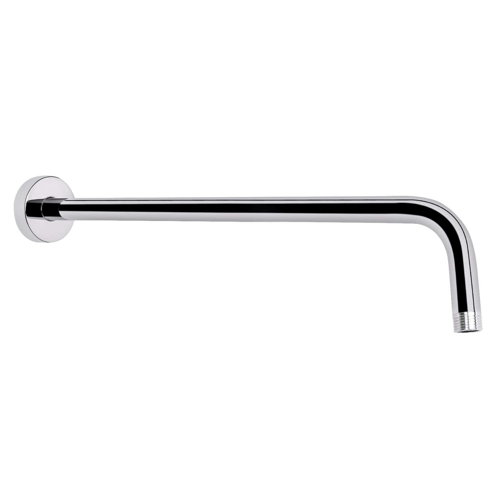 HarJue Shower Arm with Flange and Teflon Tape, Wall Mounted Shower Pipe Arm 304 Stainless Steel Extension Arm for Fixed Shower Head & Handheld Showerhead (20 Inch, Chrome)