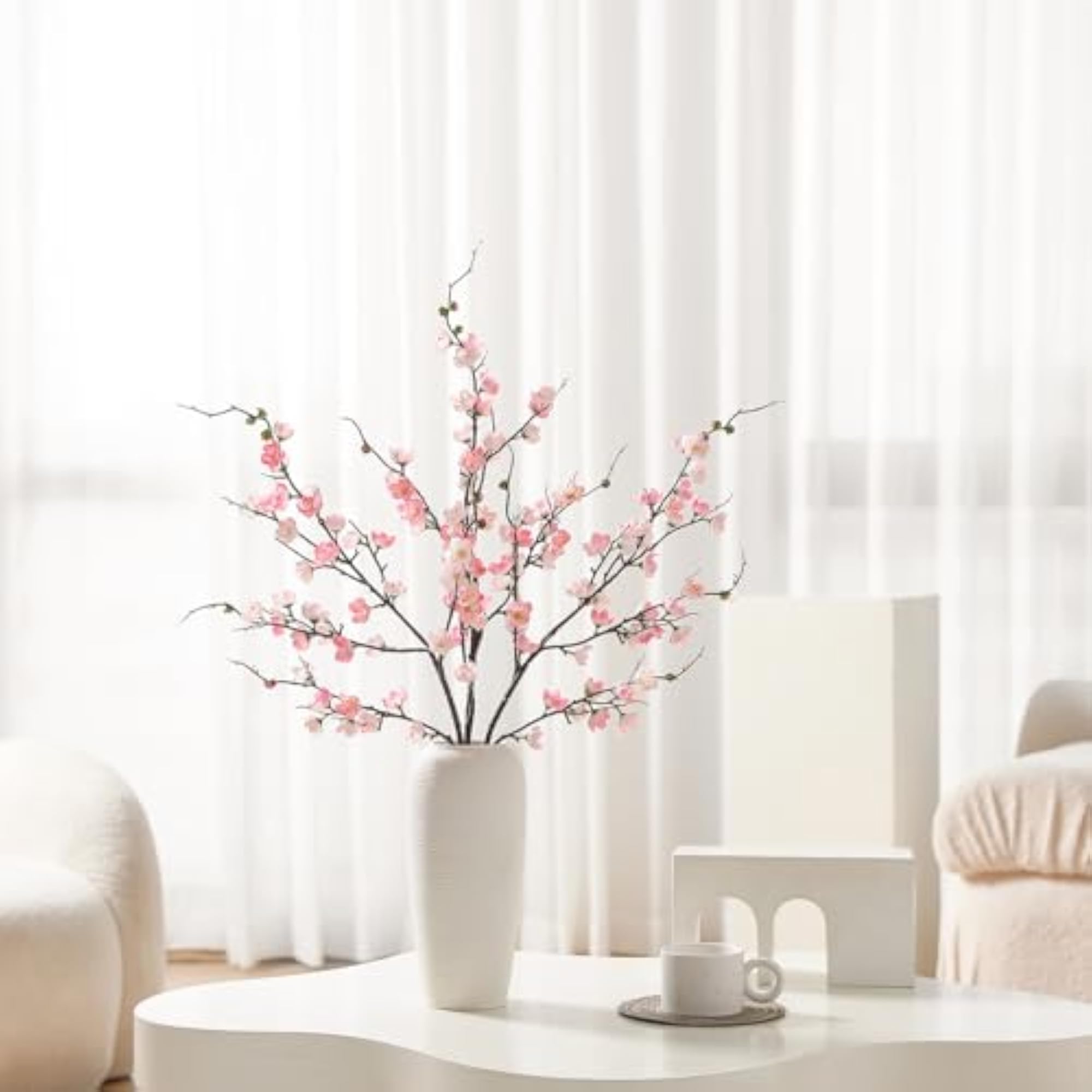 Artificial Pink Cherry Blossom Branches 3Pcs