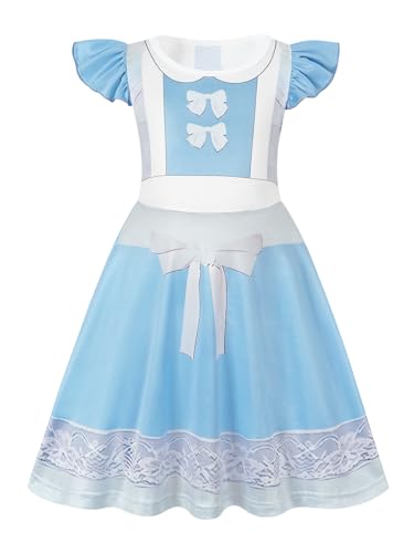 Jurebecia Girls Nightgowns Princess Nightdress Sleepwear Flutter Short Sleeves Pajamas for Toddler Kids Nightie Dress