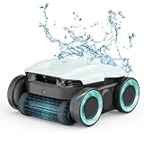 Lydsto Cordless Robotic Pool Cleaner-Pool Vacuum for In ground Pools with Wall Climbing-Lasts up to 180 Mins, Quad-Motor, Smart Navigation, IPX8 Waterproof, for Most Pools up to 2,000 Sq.ft, Sliver