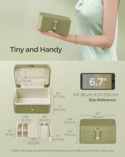 Image of SONGMICS Travel Jewelry Organizer, 2-Layer Portable Jewelry Box Case
